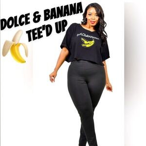 Dolce & Banana Black Graphic Tee- Novelty Tee Size 2x